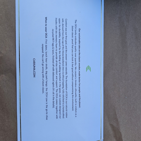 CARIUMA off white canvas sneakers, Size 11 Women, 9.5 Men OCA Low, NEW Unisex - Picture 8 of 8